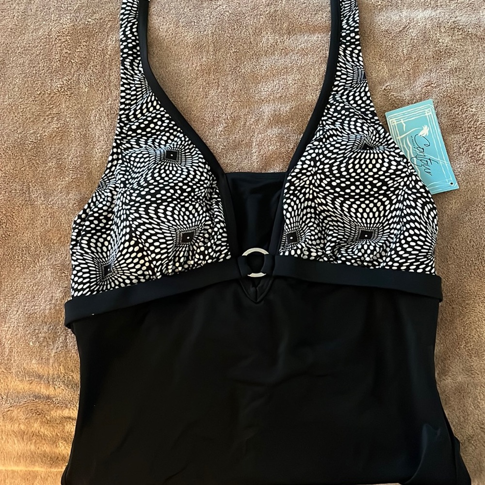 Contour one-piece halter neck bathing suit